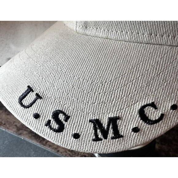 CP00328 Men's USMC Tan Logo Embroidered Ball Cap Adjustable Tan - Picture 4 of 9